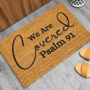 Christian Doormat, We Are Covered, Psalms 91, He Is Risen, Covered By The Blood, Religious Doormat, As For Me And My House We Will Serve The Lord