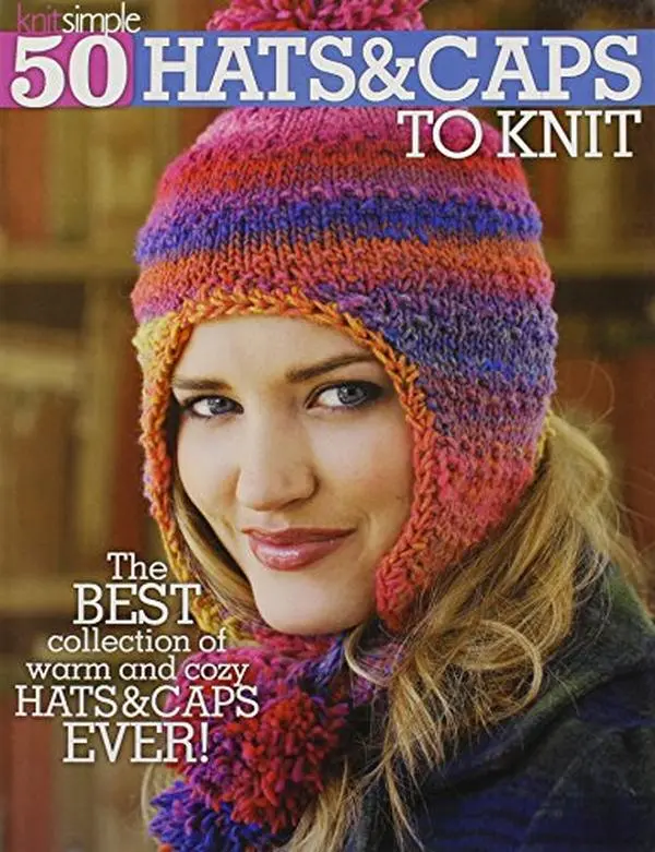 USED Book - 50 Hats & Caps to Knit (Knit Simple)-From Beginner Projects to More Advanced, Designs and Techniques for Everyone: Cables, Lace, Fair Isle and More by The Editors of Knit Simple Magazine (Paperback) - english