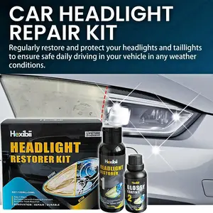 Automotive Headlamp Restoration,Headlight Restoration Kit Easy 3-Step ProcessRemove Oxidation & Yellowing Enhanced CrystallizationCoating No Power Tools Required