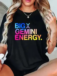 100% Cotton Big Gemini Energy Zodiac Sign Astrology Birthday T-Shirt