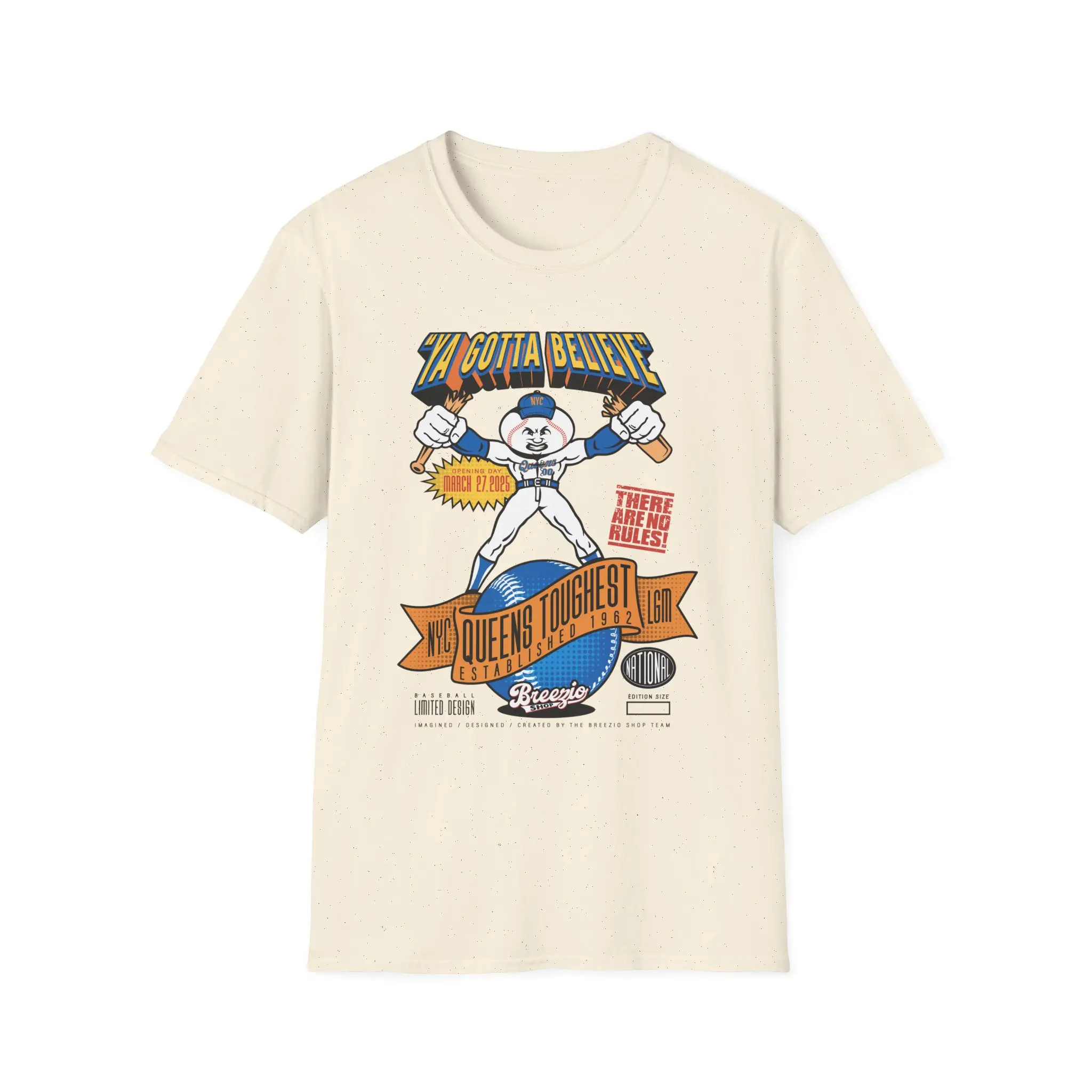 Unisex Softstyle T-Shirt Ya Gotta Believe UFC-Inspired Mr Met New York Mets Tee, Baseball Fan Tee, Queens Fan Shirt, Fighter Mode Tee, Comfort Cotton Top Womenswear