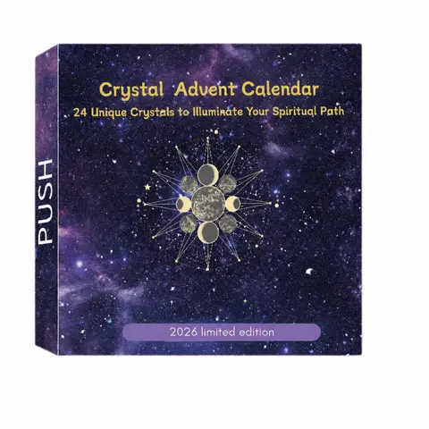 2026 Christmas Advent Calendar - Unisex Crystal Wonders Advent Calendar, 24 Days of Natural Gems, Minerals & Fossils, Festive Home Supplies Party Gift for Crystal Lovers