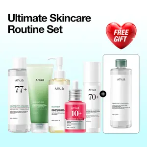 [Anua] Ultimate Skincare Routine Set｜Cleansing oil + Cleansing foam +Toner + Dark Spot Correcting Serum + Moisturizing lotion, Hydrate, korean skincare, glass skin, affordable, niacinamide
