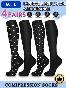 Unisex's Solid Color Compression Socks, Sports Socks for Running, Performance and Recovery, Women's Sports Socks for Daily Wear, Athletic Socks