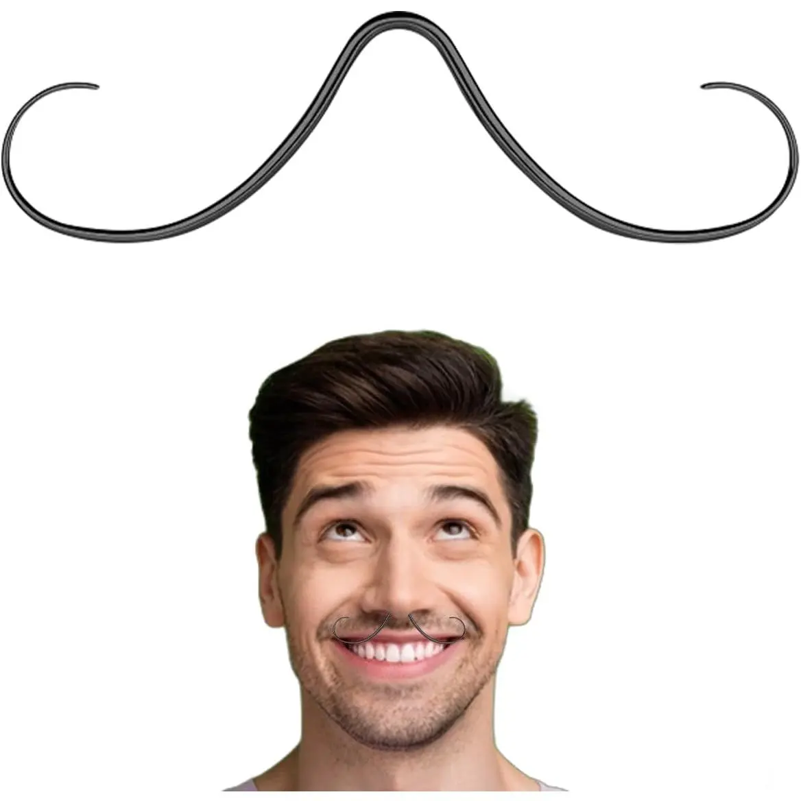 Modern Mustache Shape Septum Hoop, PVD Plated 316L Surgical Steel Body Jewelry for Unisex Piercing, 16g-14g, Nose Ring Hoops, Septum Piercing, 14/16 Gauge, Pvd Plated Septum