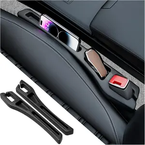 2PCS Car Seat Gap Filler Organizer,2 in 1 Car Gap Filler with Fill and Storage Function for Storing Phones Keys Cards,Universal Multifunctional No Drop Seat Guard for Cars