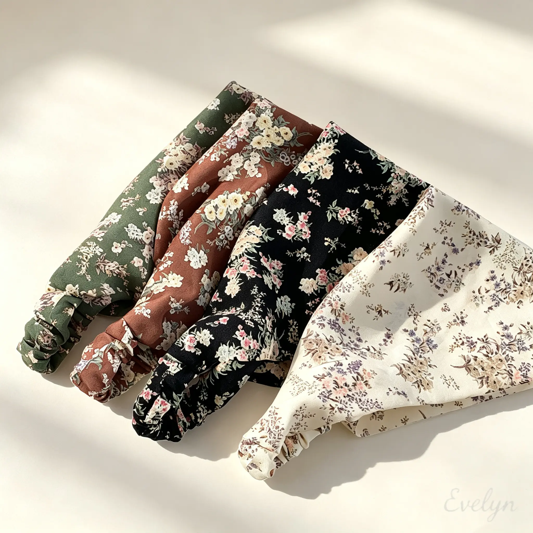 4 Pack Vintage Floral Bandana Head Scarf, Elastic Triangle Hair Kerchief Scrunchie, Soft Breathable Boho Printed Hair Band Women Retro Hair Accessory For Beach Travel Daily Hairstyle Holiday Gift