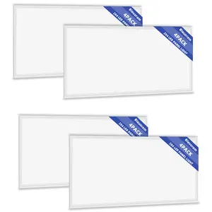 4 Pack 2x4 LED Flat Panel Light Drop Ceiling Office Fixture, 7800LM LED Drop Ceiling Fixture 5000K Led 2x4 Flat Panel Light 0-10V Dimmable Recessed Edge-Lit Fixture for Office Commercial, ETL Listed