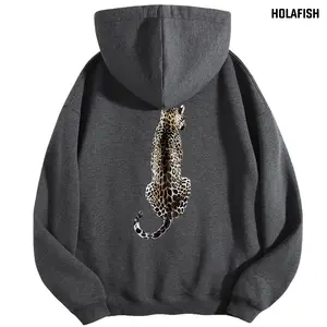 Holafish Women's Oversized Hoodie - Classic Leopard Print Pullover Sweatshirt Soft Comfortable Trendy Fall Winter Streetwear Outfit