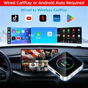 【FIFA World Cup 2026】Yurnlv 2026 Upgrade Al Box -Streaming Netflix/Youtube/Tiktok/Google Play/Screen Mirror to your car! 5 in 1 Wireless CarPlay and Android Auto Adapter suitable for Factory wired CarPlay Cars