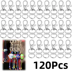 A set of 120 Key Chain Clip Hooks Swivel Lanyard Snap Hook Keychain Hooks for Lanyard Key Rings Crafting (1/2” Inside Width) - Home Improvement.