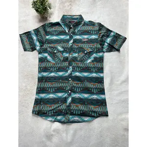 Rock And Roll Denim K RR Aztec SS Snap Turquoise