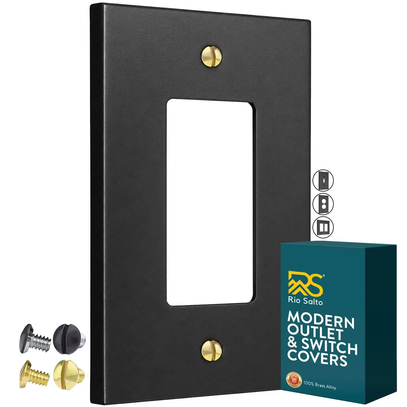 Rio Salto Forge Collection Black Wall Plates Light Switch & Outlet Cover