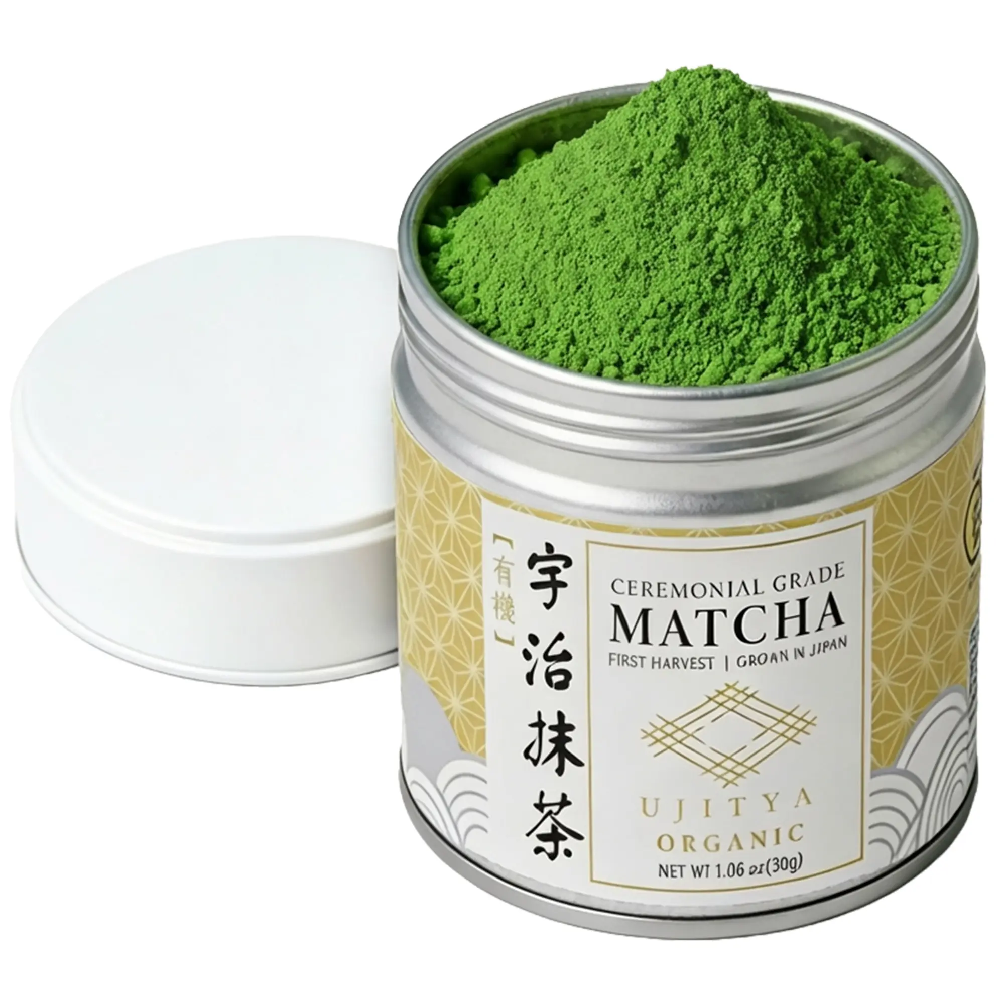 Certified Organic Uji Ceremonial First Harvest Japanese Matcha Green Tea Powder - Clean Beverage, JAS Certified, 0 Sugar, No Additives/Artificial Flavors, L-Theanine & EGCG, Energy & Focus, Peak Freshness, Smooth Taste for Lattes, Baking (30g/1.06oz)