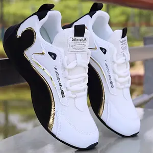 Men's casual sports shoes with breathable soft sole, comfortable and lightweight, fashionable running shoes, thick sole, durable and strong grip