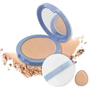 Press Powder Makeup,Oil Control Face Powder Compact,Smooth Flawless Matte Setting Powder for Oily Skin,Long Lasting Waterproof Polvo Compacto de Maquillaje (Natural Beige) springtok