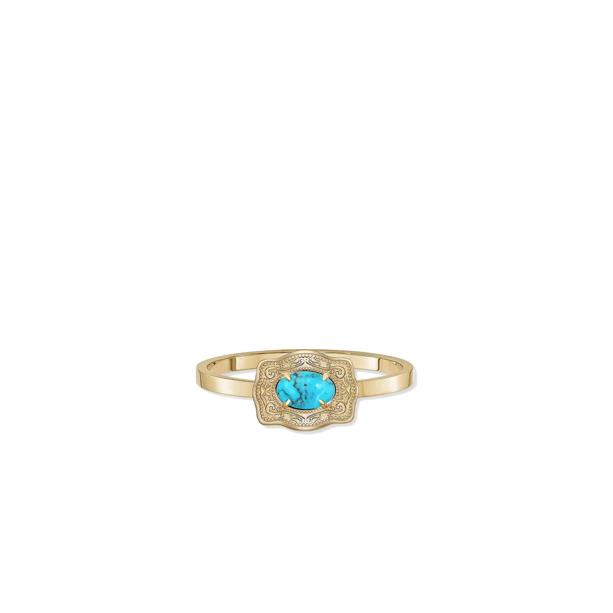 Ultra Mini Belt Buckle Ring (Oasis) - Gold