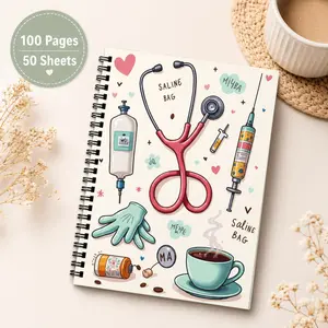 Spiral Medical Notebook for Healthcare Professionals, Durable Thick Paper, Heart Icon, Ideal Nurse/doctor Graduation Gift, Clinical Log Planner