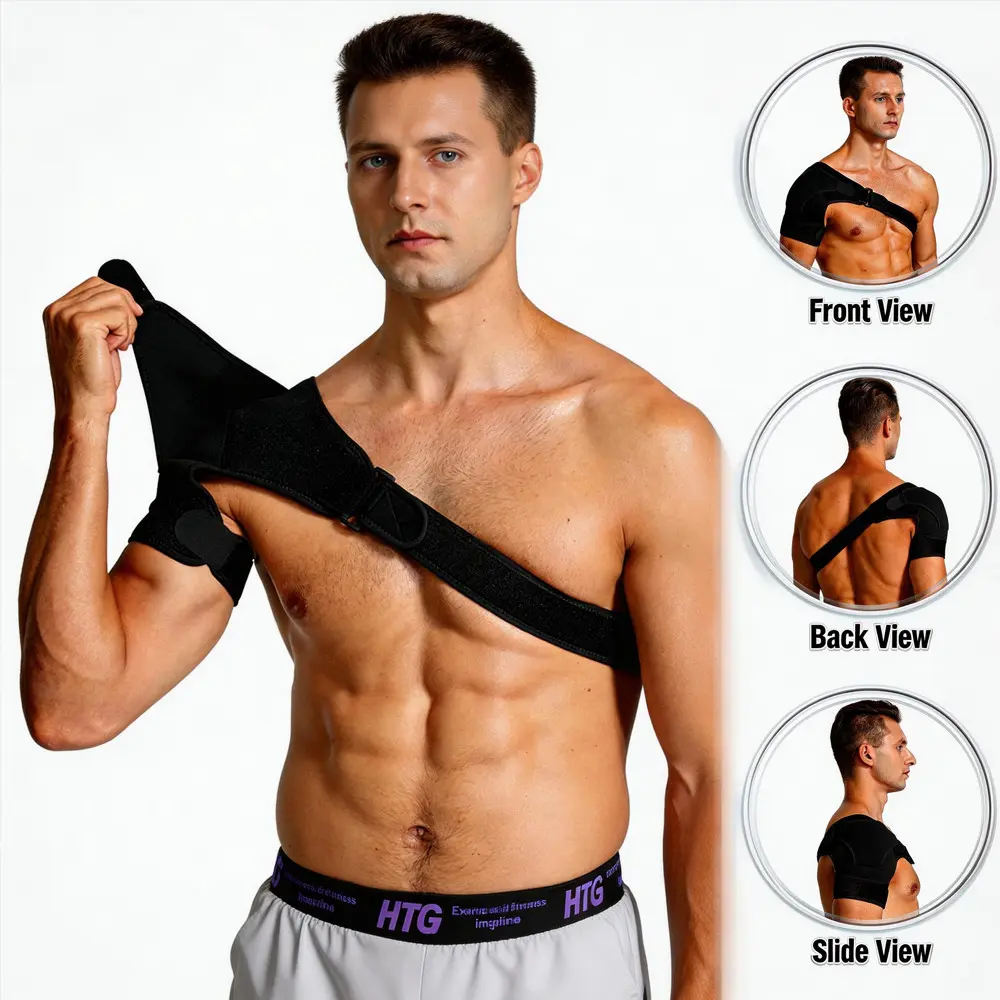 Adjustable Shoulder Support Strap, Adjustable Shoulder Brace, Shoulder Corrector, Pain Relief Ice Pack, Prevents Sports Injuries, Multi-Scene Use, Basketball, 1pc