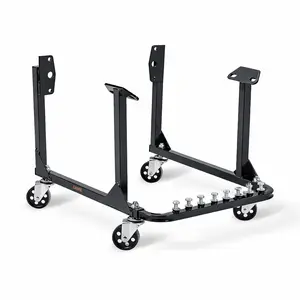 Gaomon Steel Engine Cradle Rolling Stand, 750lb Load Capacity, 4 Swivel Wheels & 4 Hook Positions, Compatible with Chevy Small Block & Big Block, 23.62" L×18.62" W×13.58" H