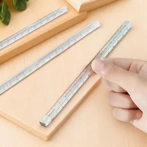 ins style transparent acrylic geometric triangle ruler set high precision drawing tool for students eco friendly anti slip design essential exam study measuring scale engineer drafting kit