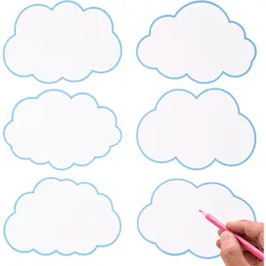 60 count Large Clouds Cutouts 7.48x5.12 Inch Paper Cloud -Cuts Accents White Clouds Cutouts Accents for Bulletin Board, Classroom, Cork Board, White Board, ,  Shower Party Decor
