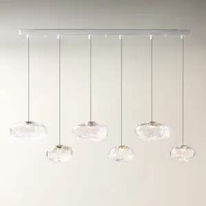 Z Gallerie Nuvola Glass Globe Chandelier 47" Ceiling Light Fixture Home Lighting