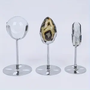 Adjustable Metal Display Base, Design, Compatible with Crystal Balls, Dinosaur Eggs, Column Items, Elegant Home Office Decor, Display Risers Stand