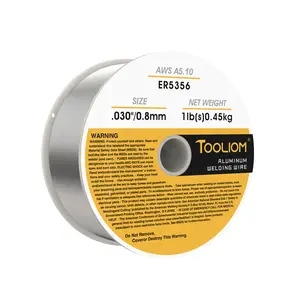 TOOLIOM ER5356 Magnesium Aluminum Welding Wire - 1LB Spool .030"/.035" Diameter Solid MIG Welding Wire