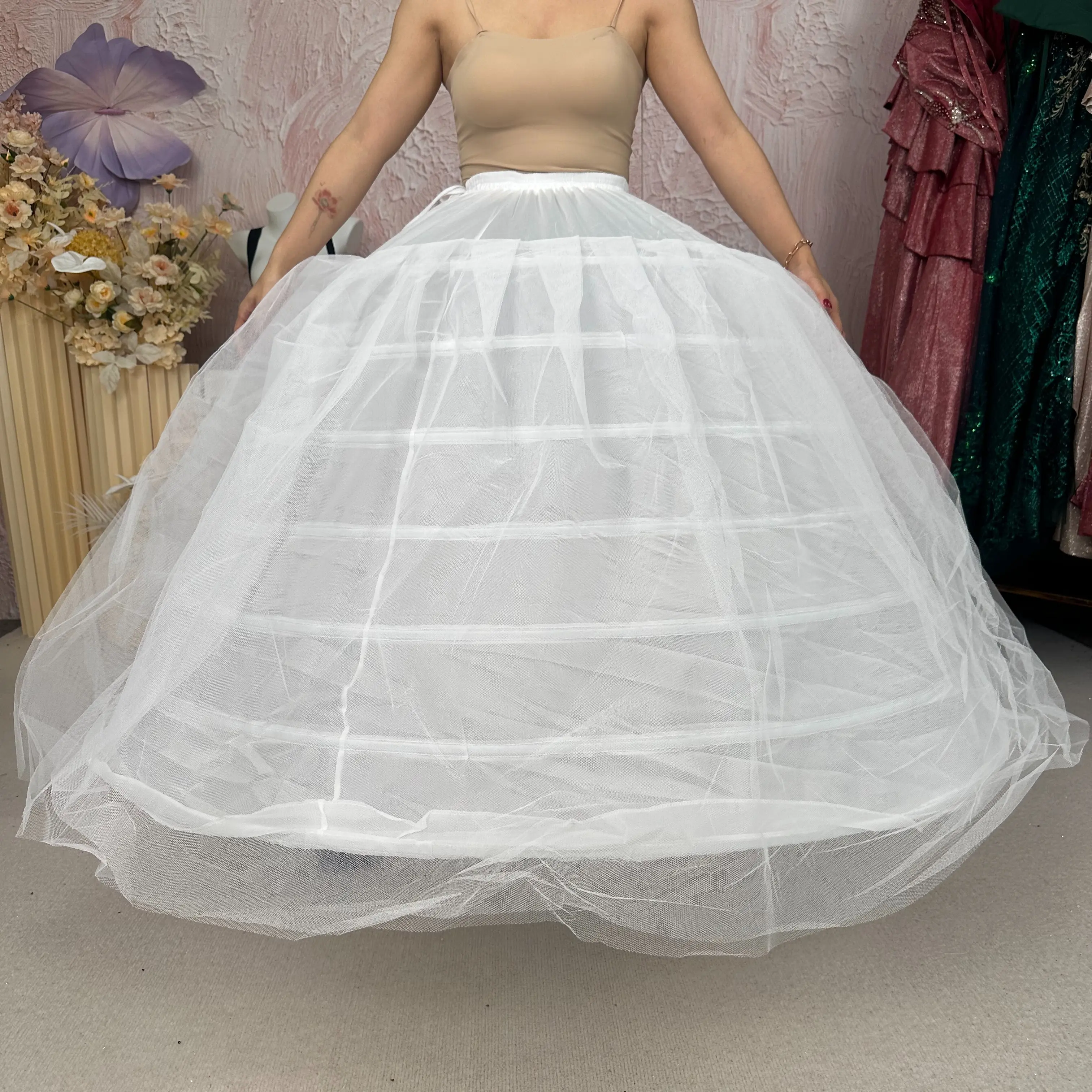 7/11 Lines Petticoat/Crinolina, Metal Hoop, One Size One Waist, Everyday Essential Bottoms Accessory for Puffier Skirts, Comfortable Fit, Versatile, Enhance,back to school shopping,clothes for back to school,first day of school outfits