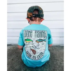 Camo Gone Fishing Lures youth and adult shirt, toddler boy clothing, Southern Boy clothes, country boy clothes, family tee
