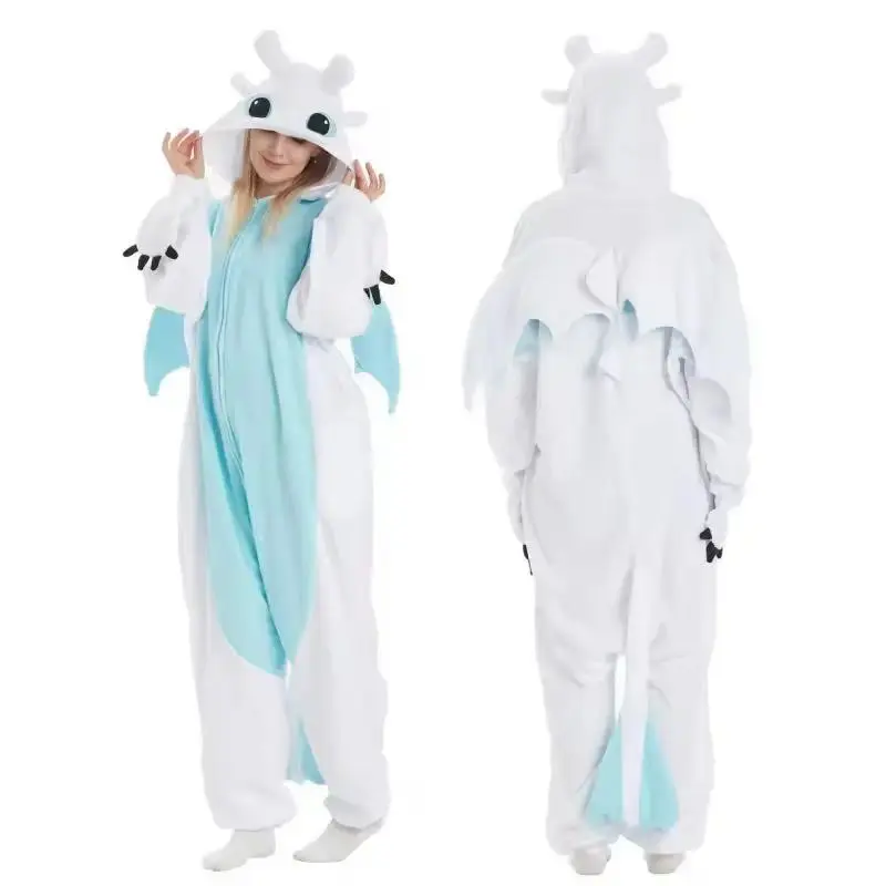 New Toothless Dragon Adult Unisex Onesie Jumpsuit - Pajama Set, Nightwear, Loungewear, How to Train Your Dragon Cosplay Party Costume, Homewear