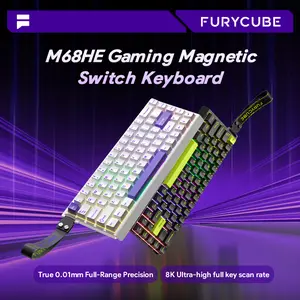 FURYCUBE M68 HE Magnetic Switch Mechanical Keyboard with 0.1ms Latency,65% Wired Compact Keyboard,8000 Hz Polling Rate,Hot-Swap,Strongly Waterproof and Dustproof,Gaming Keyboard,Giftguide