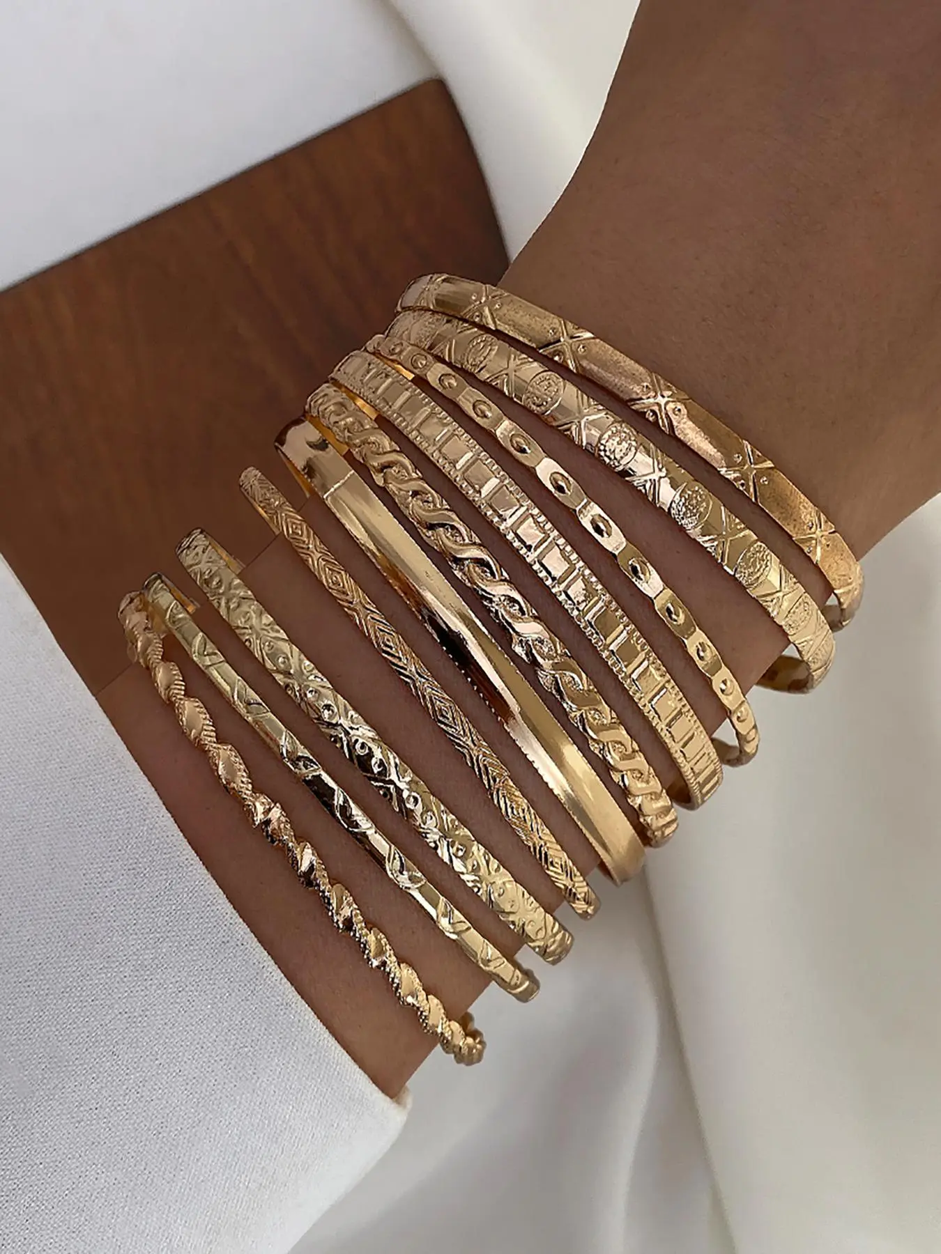 Elegant Women's Bangle Set, Trendy Stack Bangle, Stackable Bracelets, Square Twist Design, Perfect for Parties & Daily Wear, Stylish Jewelry Gift Idea, Stacking Bracelet Sets