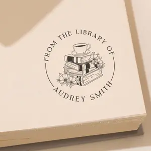 Book Stamp | Custom Library Stamp | Embosser Stamp | From The Library Of Stamp | Book Lover | Personalized Stamp | Book Embosser