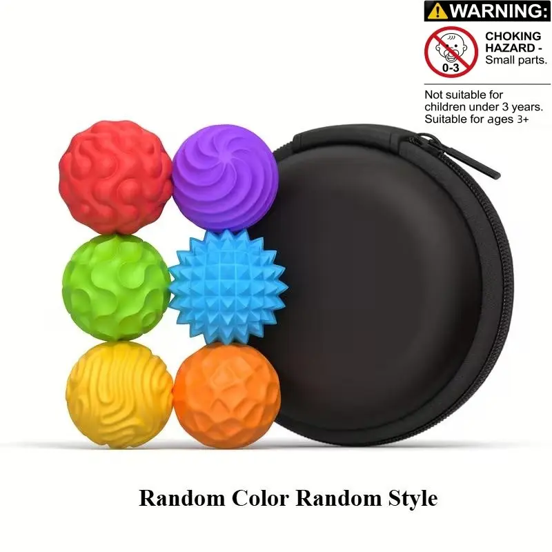 🔥6-Pack Magnetic Silicone Soft Sensory Fidget Balls for ages 3+. Equipped with portable storage case, ideal stress reliever for kids and adults. Perfect for party favors, classroom prizes and daily fun toys.