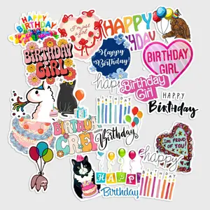 Sticker Pack 20 pcs Birthday Party Stickers, Celebration Theme Vinyl Decals