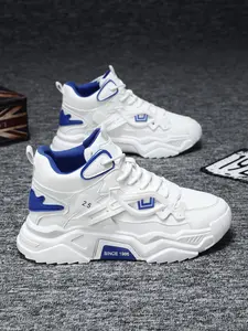 Unisex and Blue Sports Shoes, Lightweight Athletic Sneakers, Workout Sneakers, Mid-Cut Lace-Up Casual Sneakers, Buffer PVC Sole, Arch Support, All-Season Comfort, Running Gym Wear, Sporty Sneaker