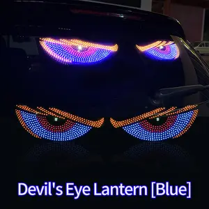 Car Devil Eye LED Display Sticker, Dynamic Car Decoration for Trucks & Cars, Universal Fit Rear Window Light Decorative Accessory
