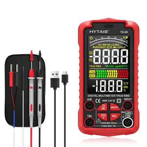 Ts-60 Digital Multimeter with Color Screen, Voltage Tester, Voltage Check Tool, Rechargeable AC/DC Voltage Current Resistance Temperature Capacitance Measurement, Ideal for Electricians Home Repair and Car Repair