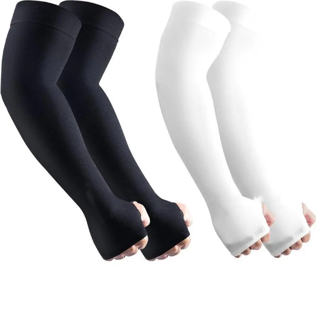 2 Pairs Cooling Arm Sleeves, Unisex Compression Outdoor Arm Sleeve Cover for UV Sun Protection, Breathable & Moisture-Wicking, Double Arm Sleeves