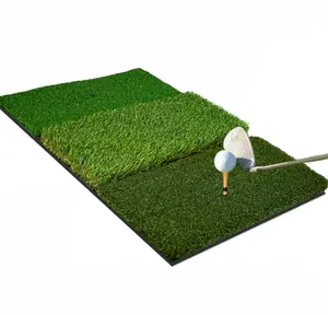 3-in-1 Golf Hitting Mat - 24” x 16” Tri-Turf Practice Turf for Fairway, Rough & Driving Turf - Outdoor & Indoor Use