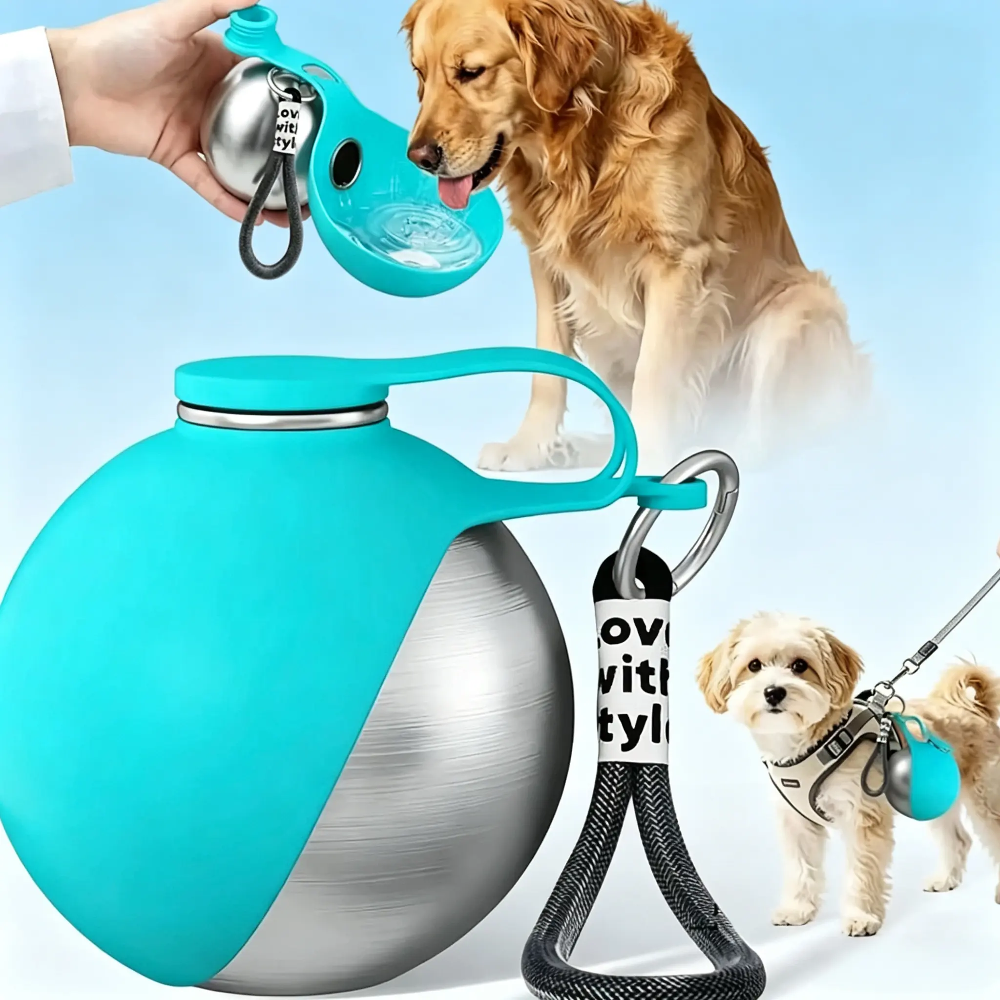 Foldable Stainless Steel Pet Water Bottle