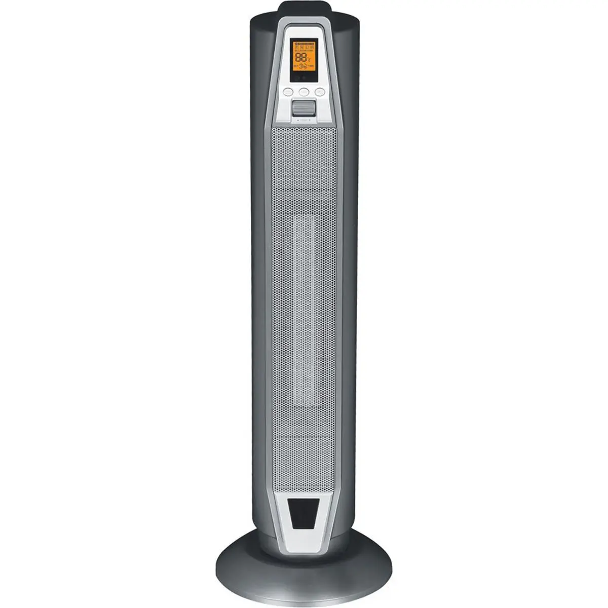 Sunpentown Tower Ceramic Heater for Home - 28.5x9 in, 11 lbs, 120V/60Hz, LCD Display, Temperature Control, Scheduled Shutdown, Elegant Standing Design, 900W Low Heat, 1500W High Heat, Thermo Cut-Off Protection, Fan, Timer