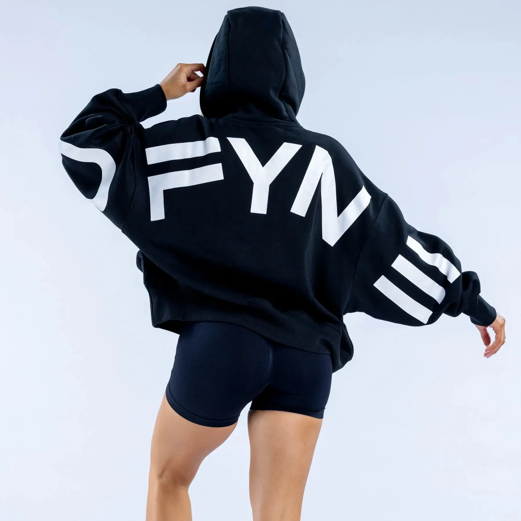 Signature Hoodie Women's Oversized Long Sleeve Boxy Fit Drawstring Hood Ribbed Cuff & Hem 65% Cotton 35% Polyester