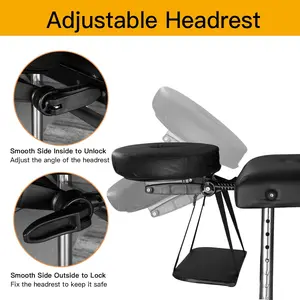 Massage Table Portable Adjustable 24" Wide Black Aluminum Folding Spa Bed, Ideal for Tattoo Chair, Lash Bed, and Esthetician Massage Bed for Professionals Massage Tables Portable