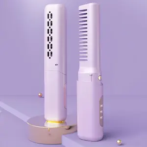 Cordless Hair Straightener Brush with Ionic Technology for Frizz-Free Styling Long Lasting Straightener for All Hair Types