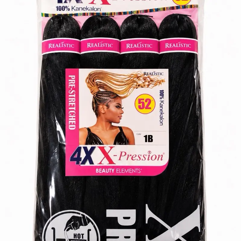 4X Synthetic Braiding Hair, Premium Heat-Resistant Hair Extensions for Braiding Styles (for Women)