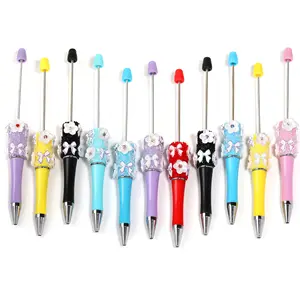 【P194】5pcs Bow small flower sugar bead pen