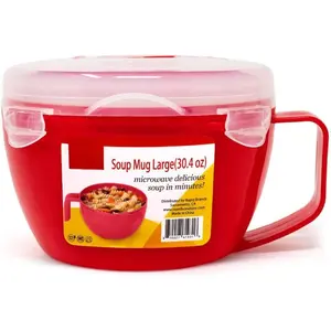 Soup Mug | Microwaveable Soup & Noodle Cooker |  Hot Soups Anytime | Ideal for Dorm, Small Kitchen, or Office | Dishwasher-Safe, Microwaveable, &